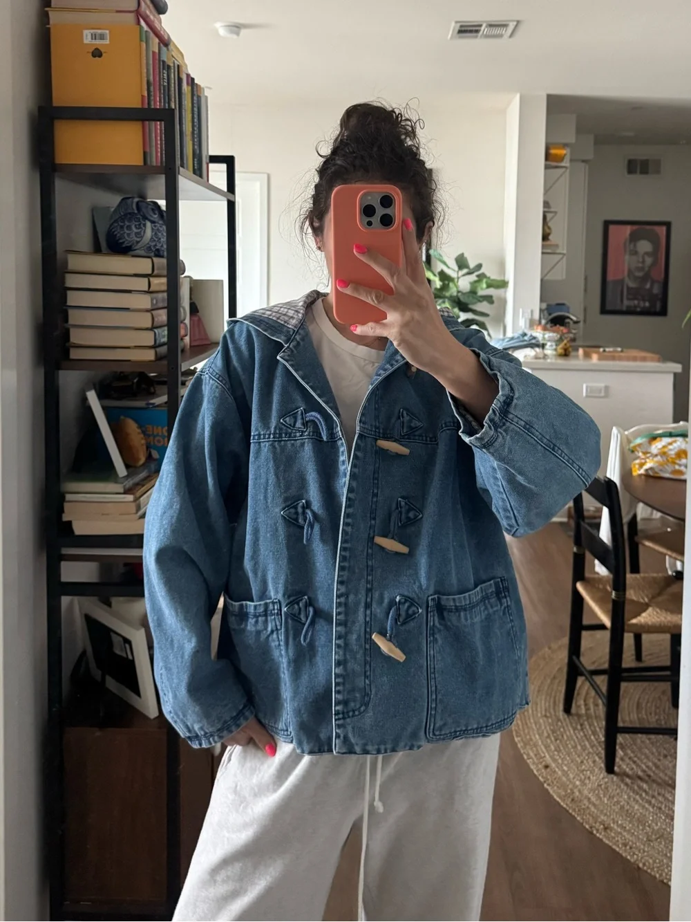 Aeropostale vintage Blue and White Plaid Lined Denim jacket - Picture 1 of 8